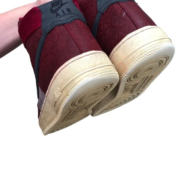 RARE 2016 Nike Air Force 1 High Premium Suede Burgundy Size 10 - Picture 10 of 11